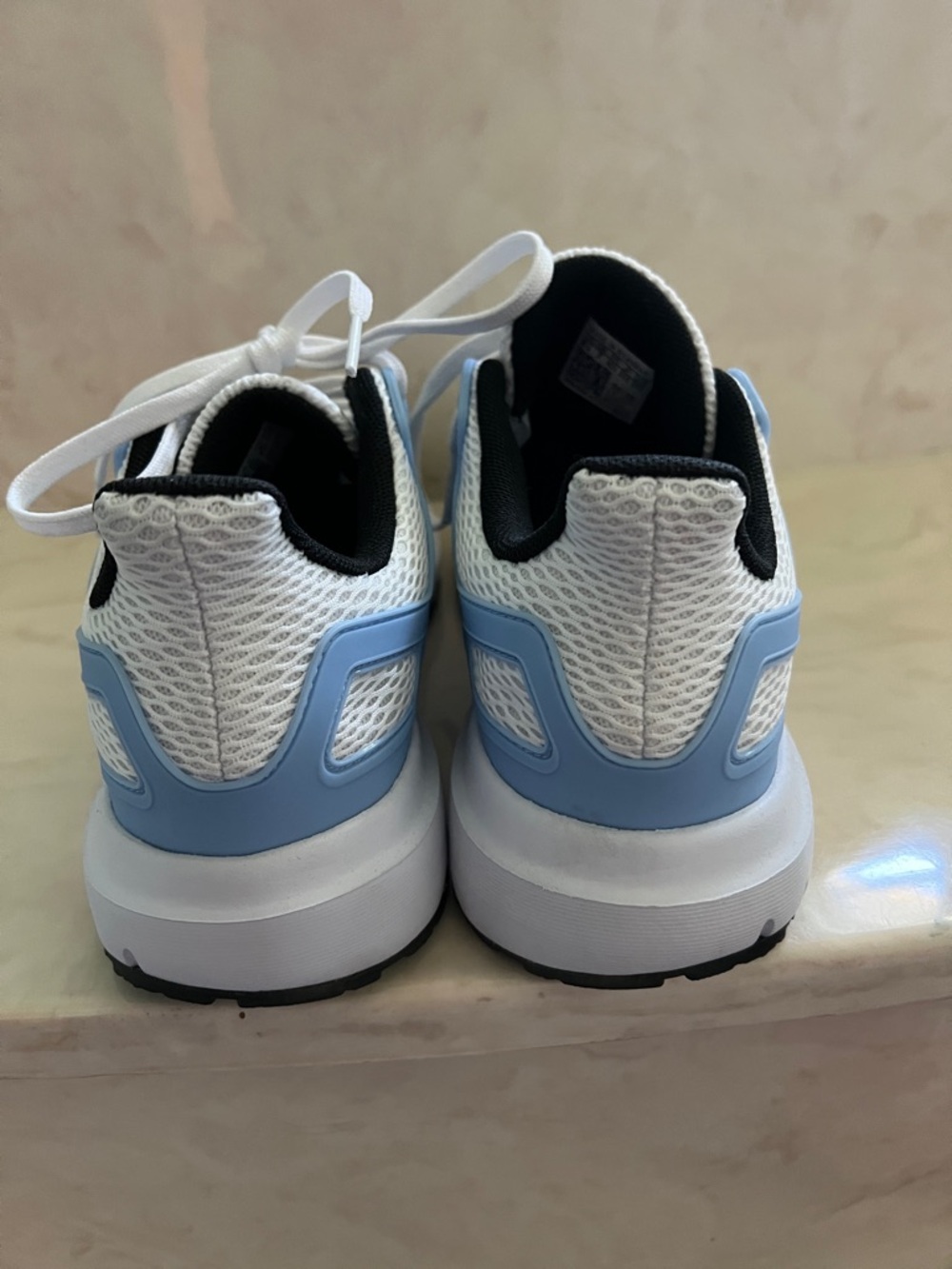 adidas White Running Sneakers with Light Blue Accents - Picture 4 of 4